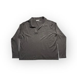 Vita Milano Black Long Sleeve Collar Top NWOT Soft Knit Women’s Size L